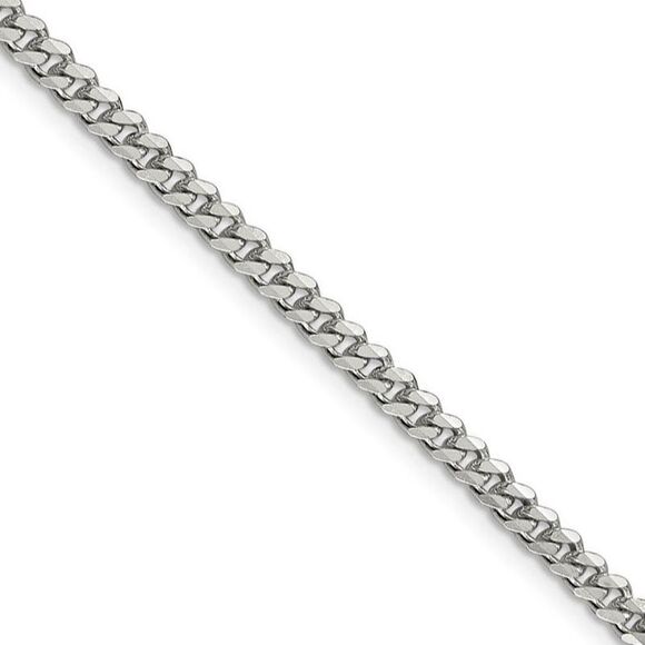 3.5mm Sterling Silver Solid Classic Curb Chain Necklace 24 inch